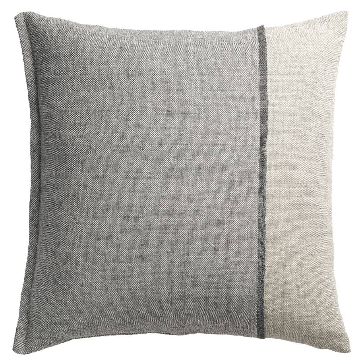 de Le Cuona | Haiku Panel Cushion With Fringe Detail Salt/Boulder