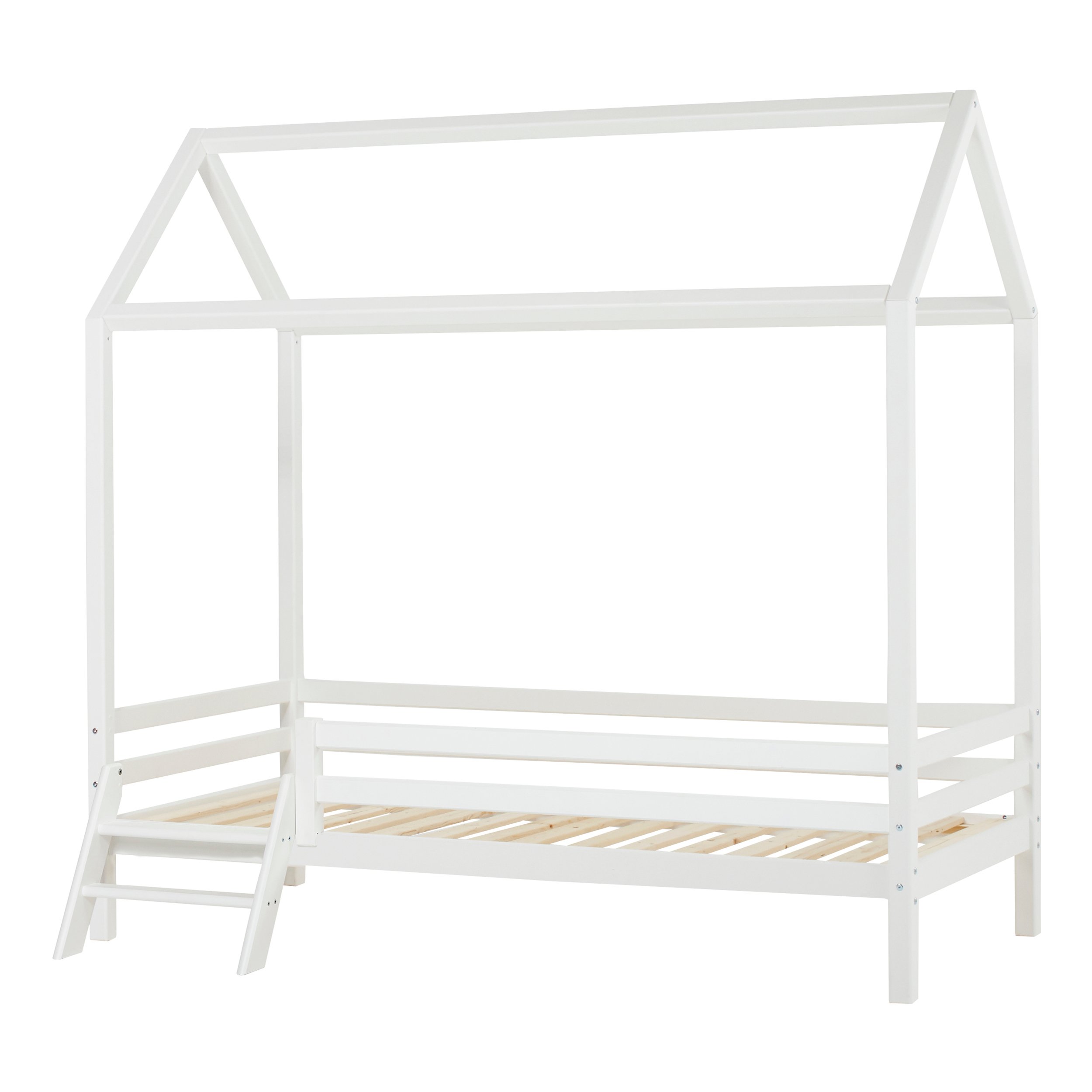 Hoppekids - BASIC House bed w. Ladder 90 x 200 cm - White