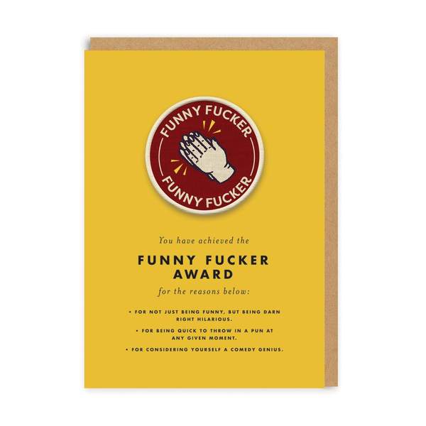 Funny Fucker Woven Patch Greeting Card