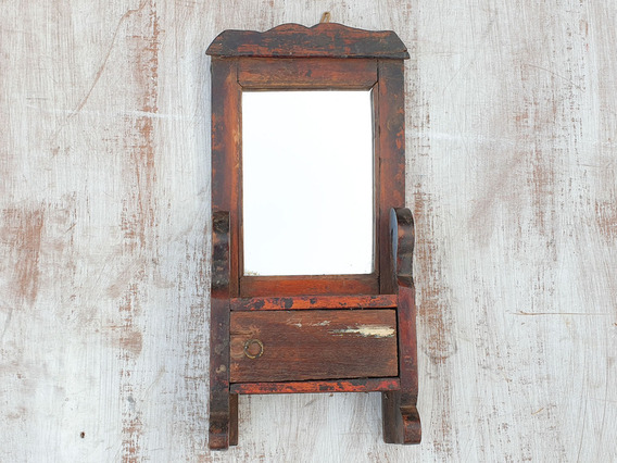 Small Wooden Wall Mirror