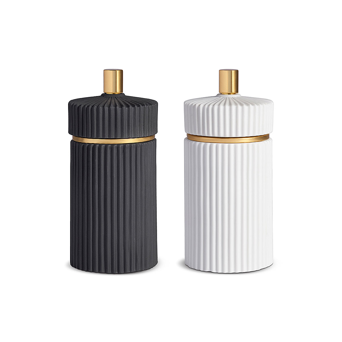 L'Objet I Ionic Salt + Pepper Mills Spice Jewels Small Black White