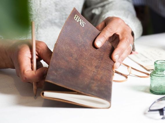 Leather Travel Journal Plain Medium