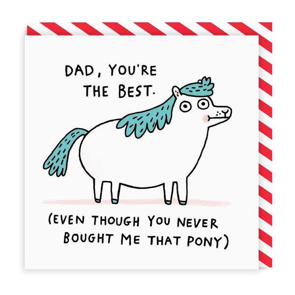 Dad Pony Square Greeting Card