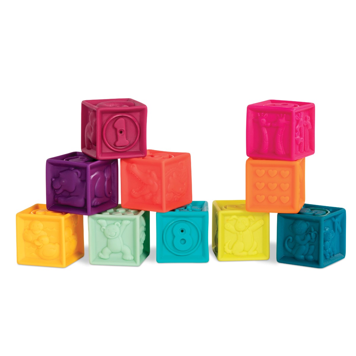 B. Toys - One Two Squeeze Soft Blocks, Mint (1481)