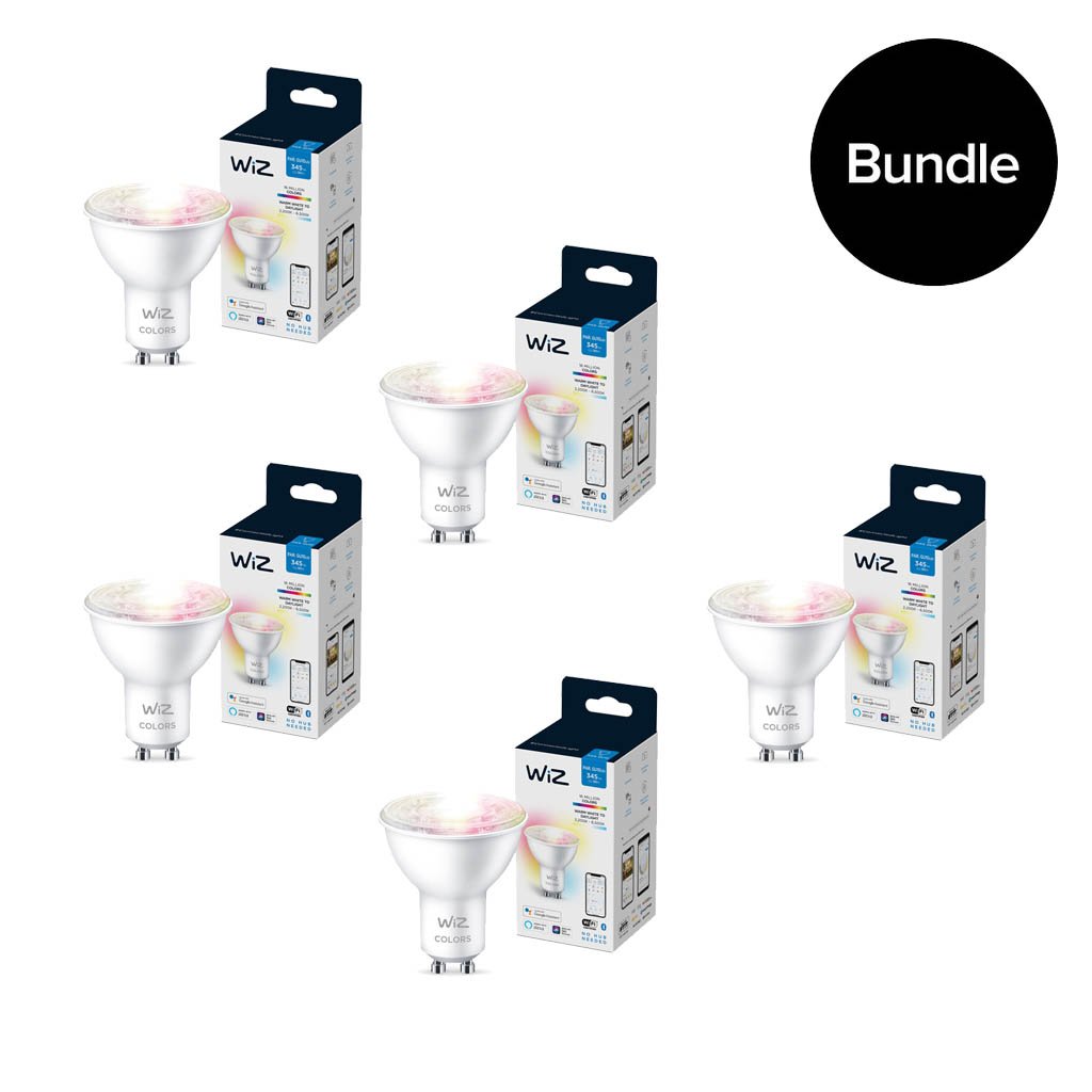 WiZ - Spot 5x GU10 Colour and Tunable White - Bundle
