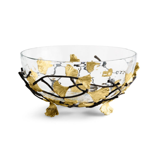Michael Aram I Golden Ginkgo Medium Glass Bowl