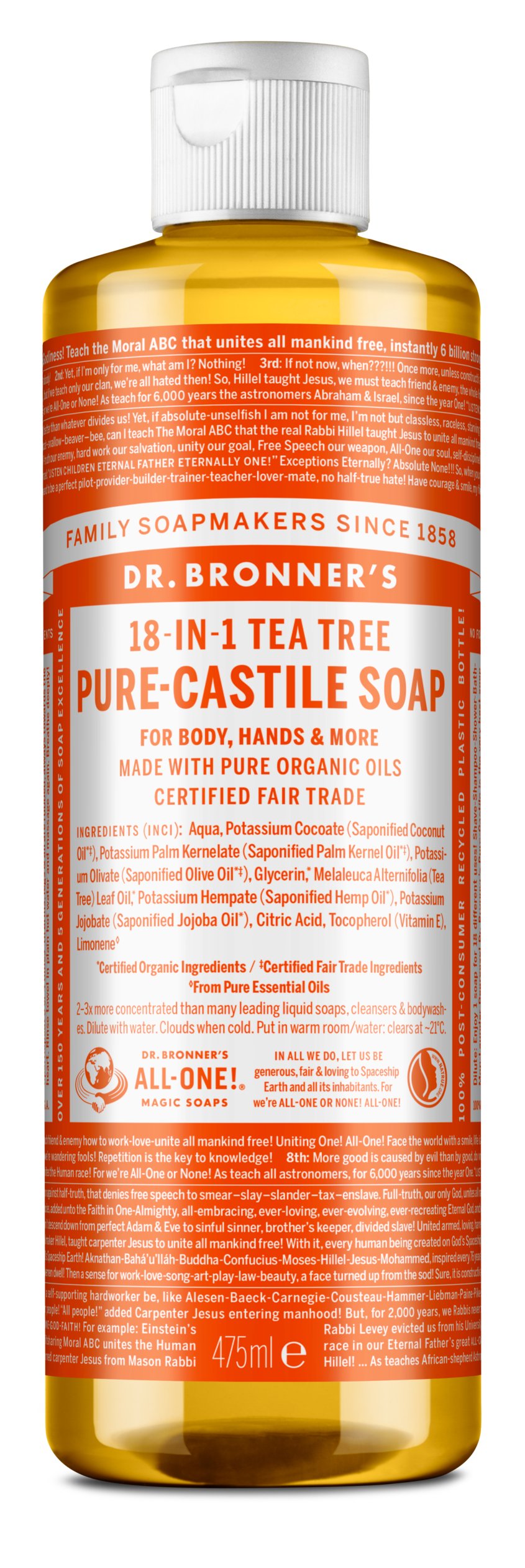 Dr. Bronner's - Pure Castile Liquid Soap Tea tree 475 ml