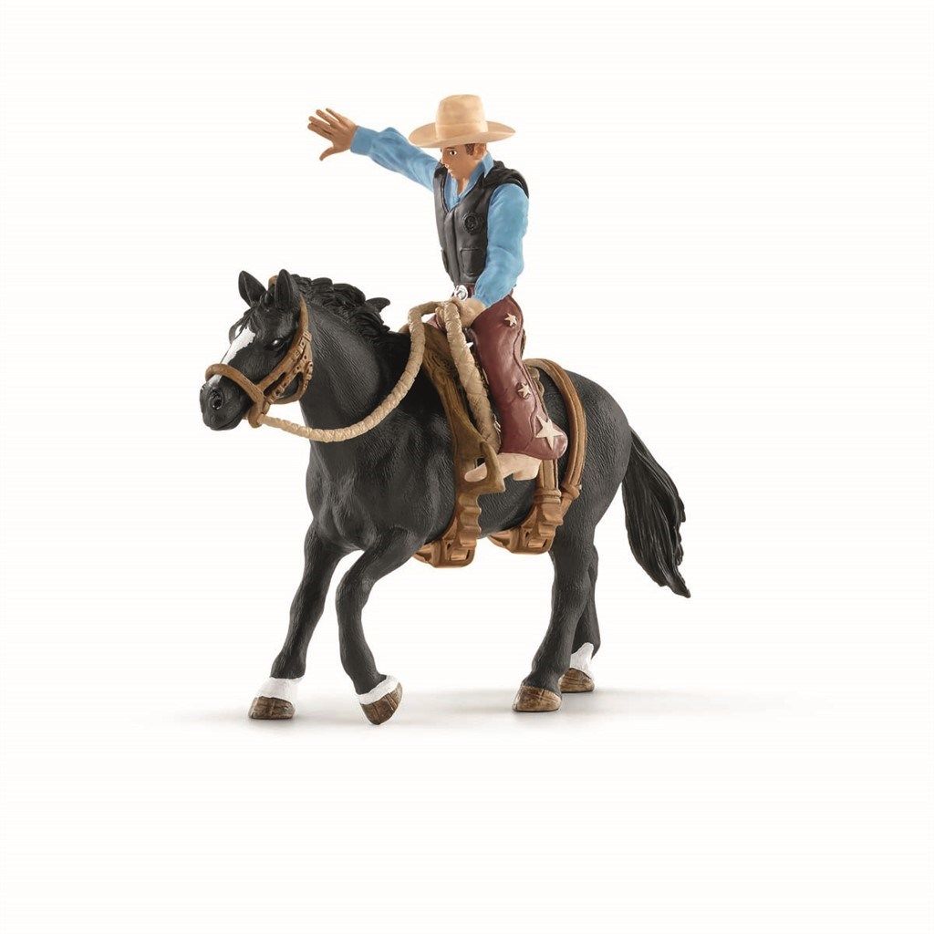 Schleich - Saddle bronc riding with cowboy (41416)
