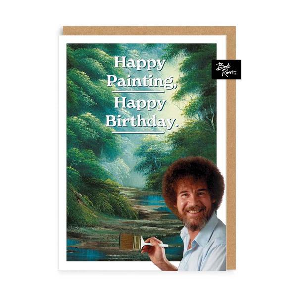 Green Forest Happy Painting Birthday Greeting Card