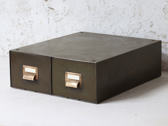Vintage Index Cabinet Green