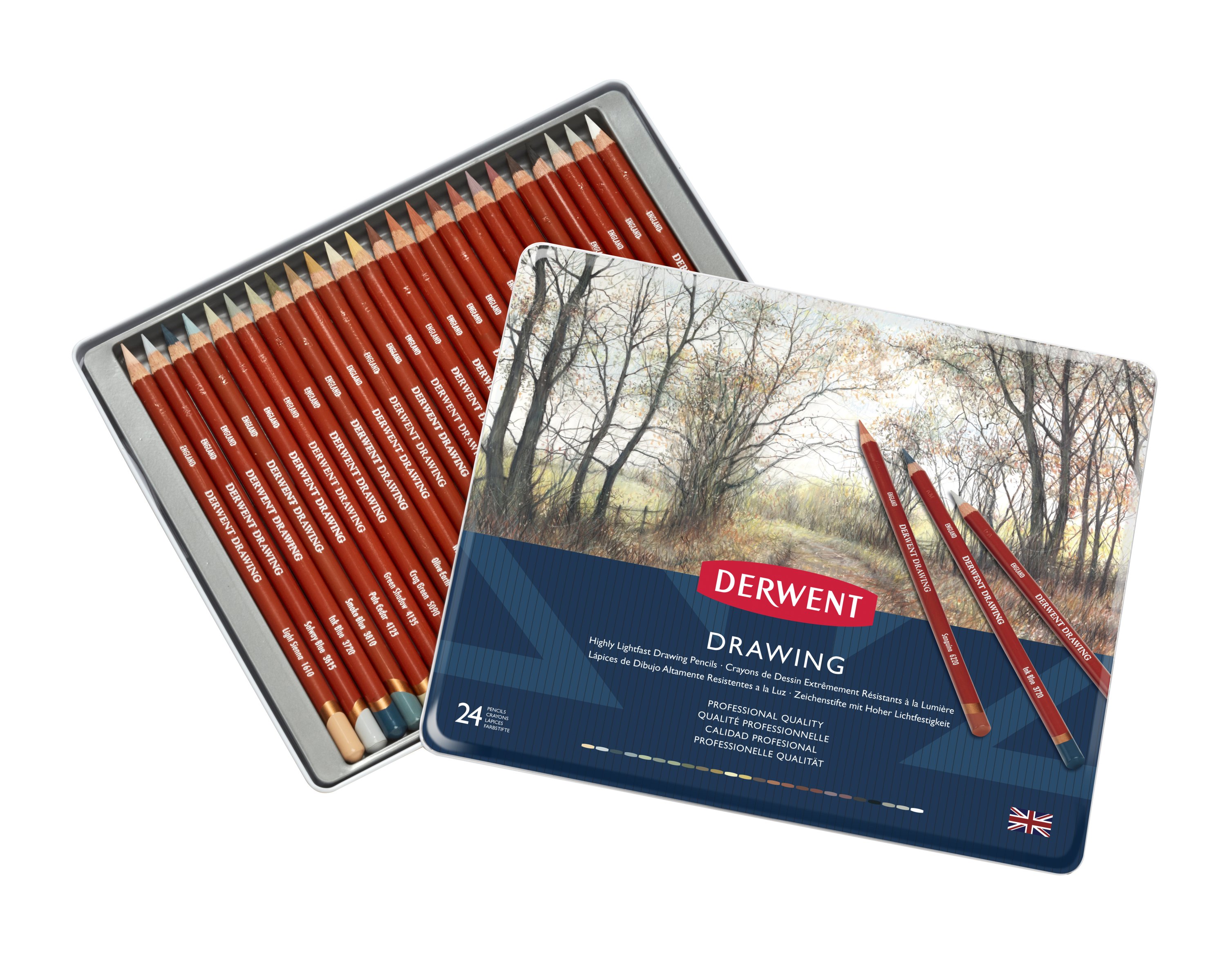 Derwent - Drawing pencils, 24 Tin