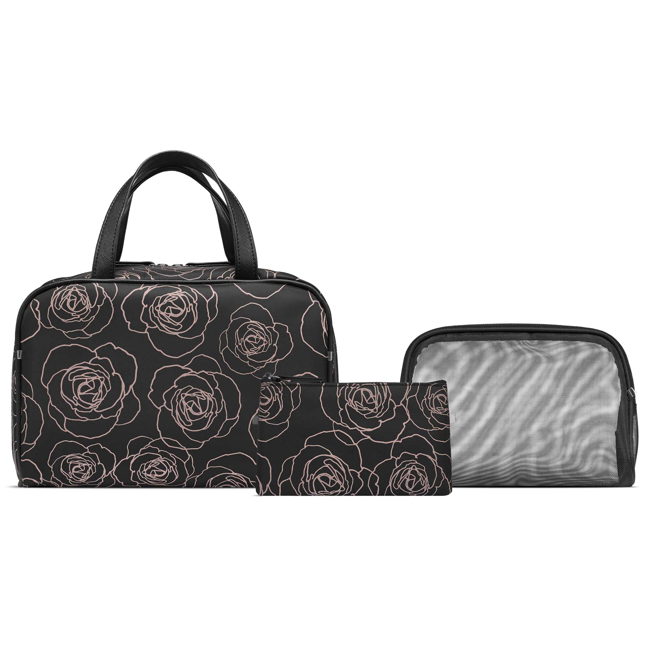 Studio - 3-Piece Set - Black w. Flowers