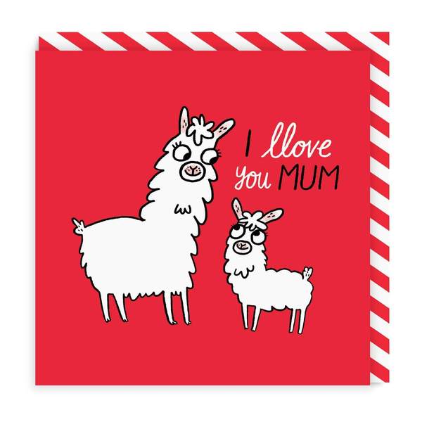 Llove You Mum Square Greeting Card