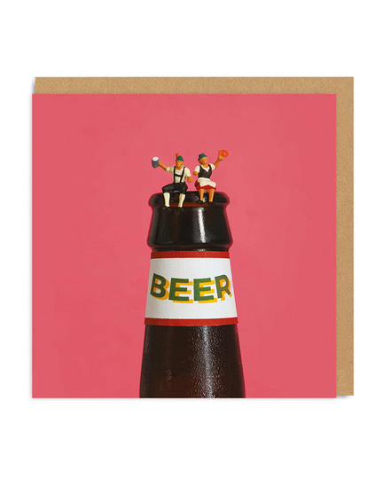 Little Tiny People Beer Square Greeting Card