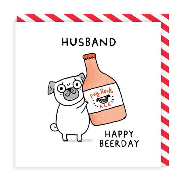 Husband Happy Beerday Square Greeting Card