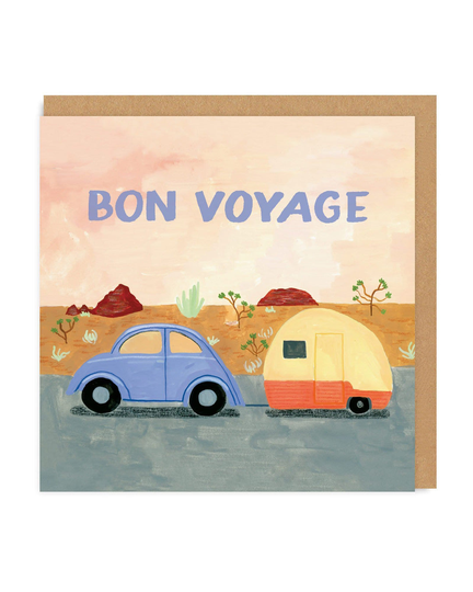 Bon Voyage Trailer Square Greeting Card