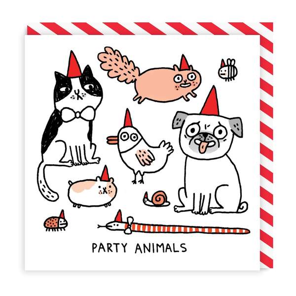 Party Animals Square Greeting Card