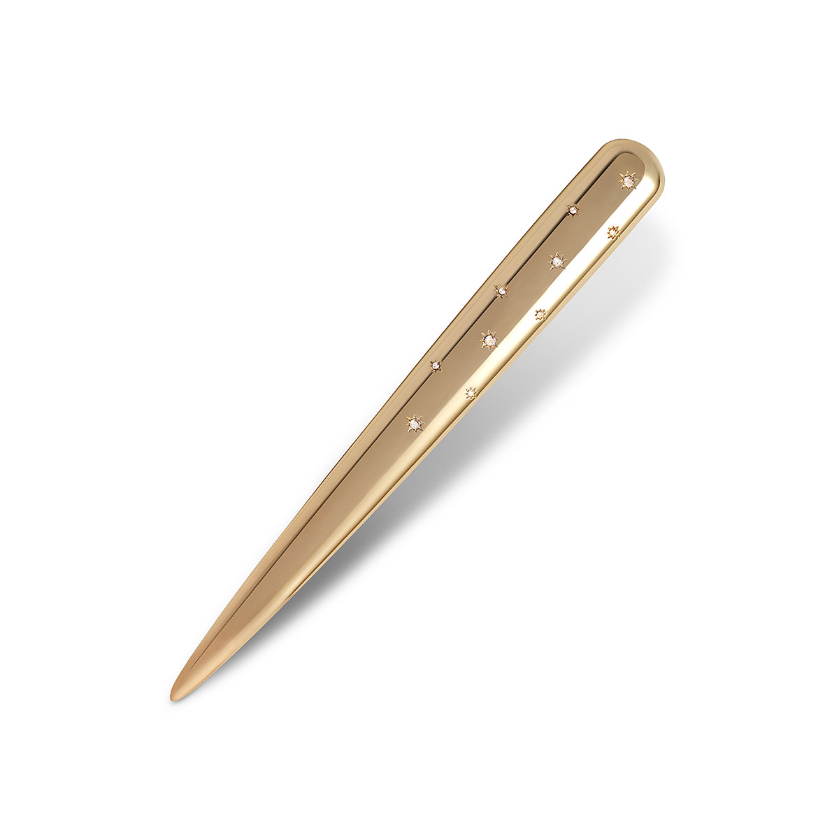 L'Objet I Stars Letter Opener Gold White Crystals