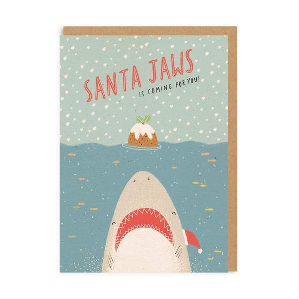 Santa Jaws Christmas Greeting Card