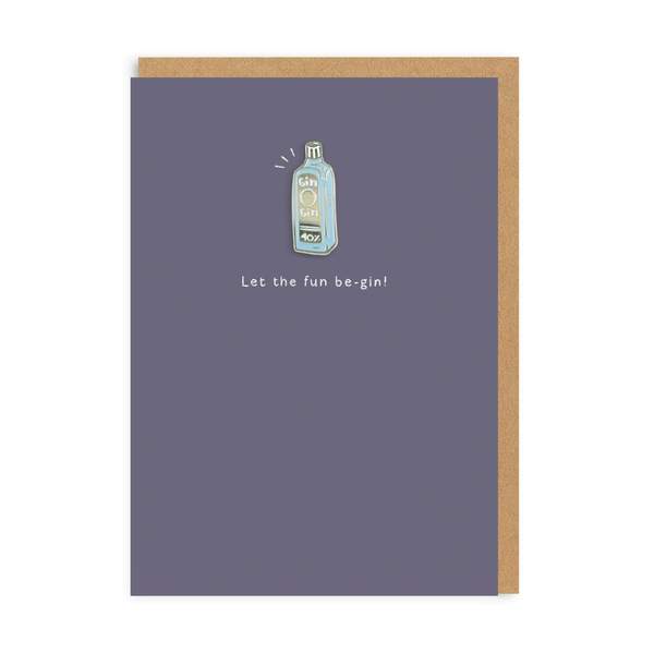 Gin Enamel Pin Greeting Card