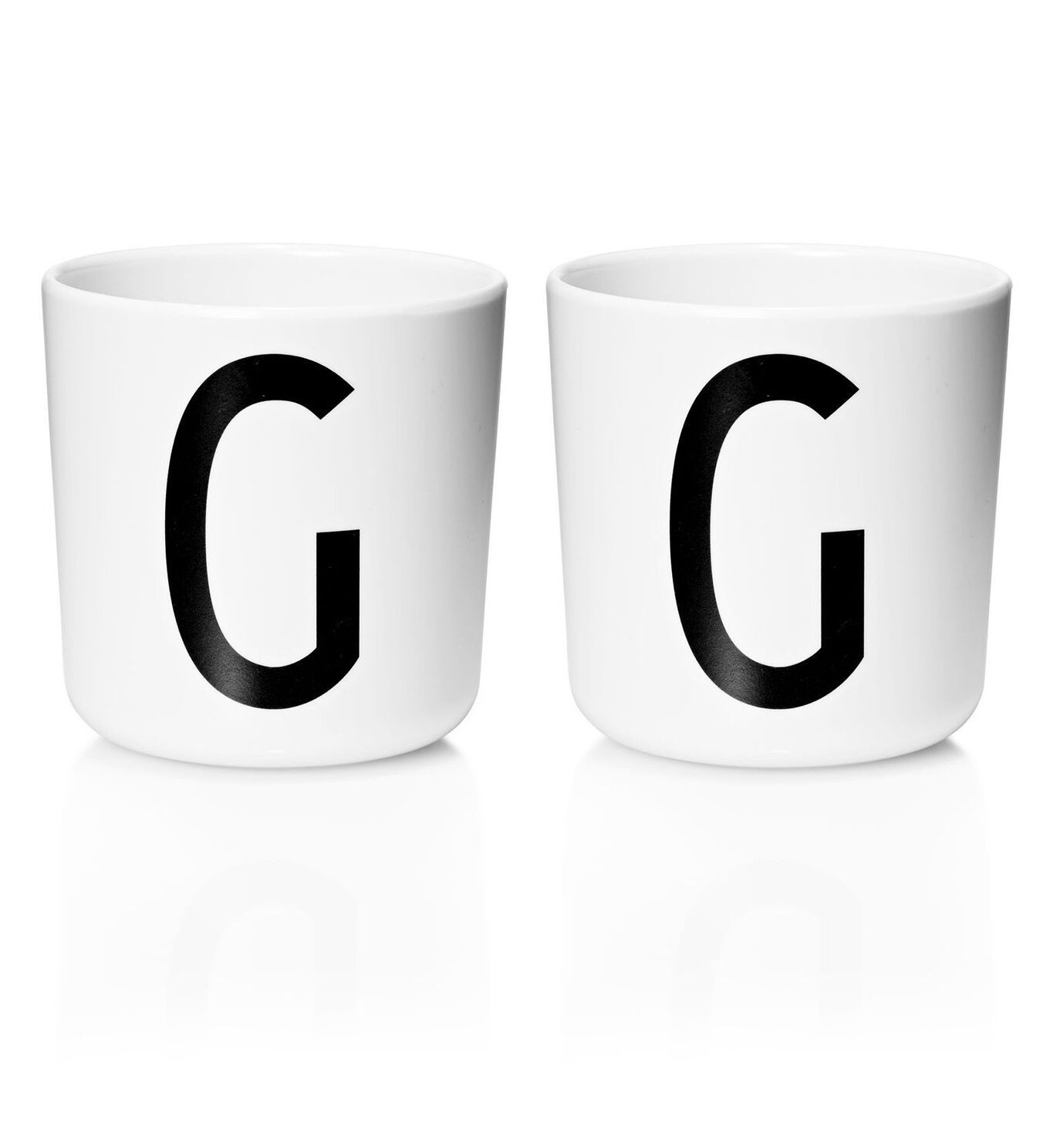 ​Design Letters - Personal Melamine Cup G - 2 pcs - White - (Bundle)