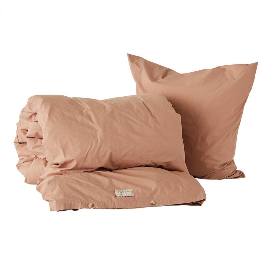 OYOY Living - Nuku Organic Bedding - 140 x 220 - Dark Powder