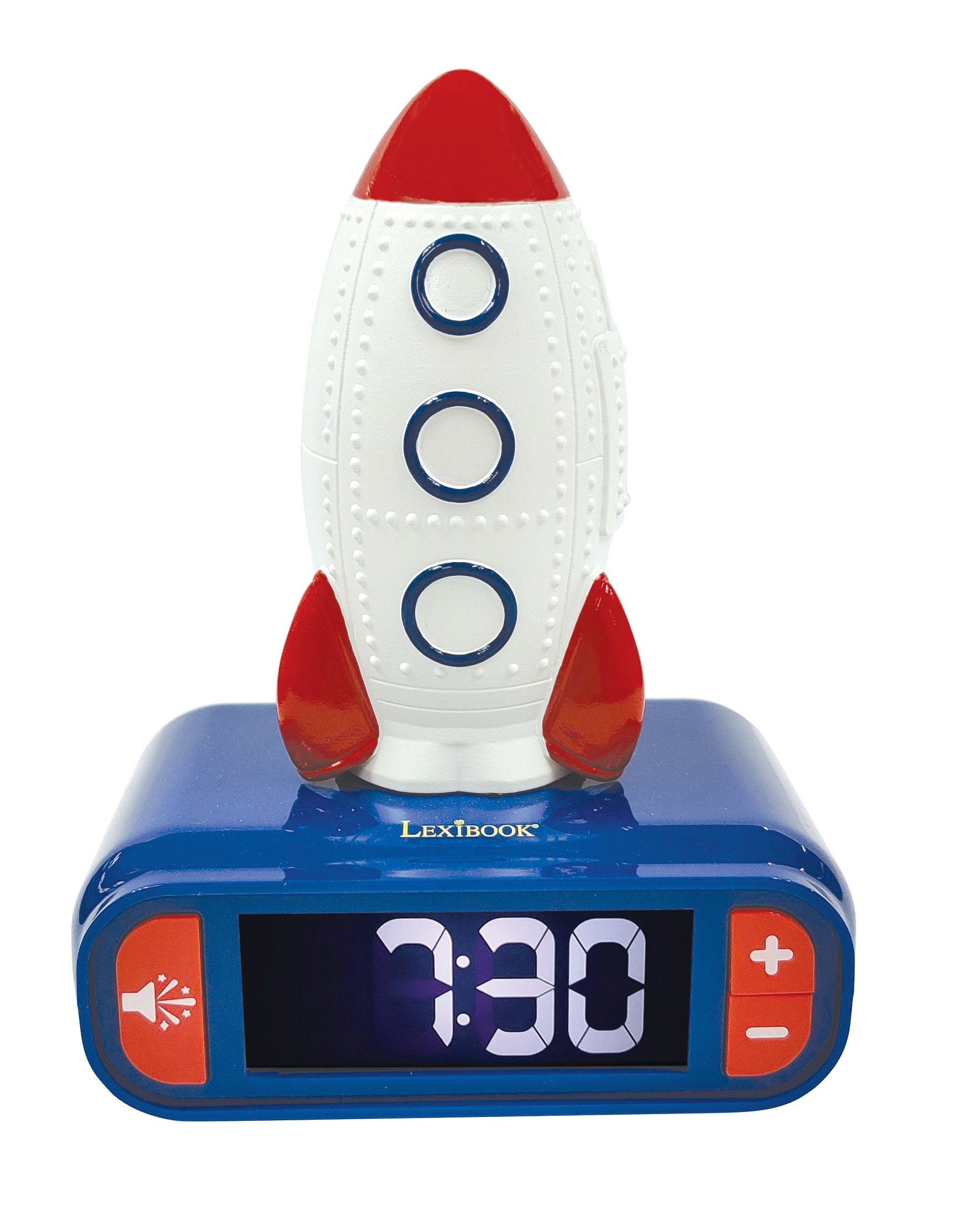 Lexibook - Alarm Clock with Rocket 3D design Night Light and sound effects (RL800SPC)