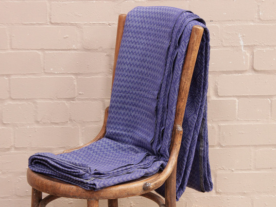 Indigo Geometric Handloomed Blanket Large