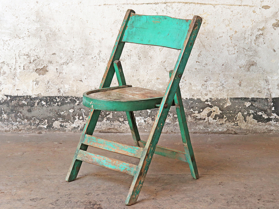 Vintage Green Wooden Chair Green