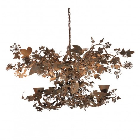 Porta Romana I Small Ivy Chandelier I Forest Rust