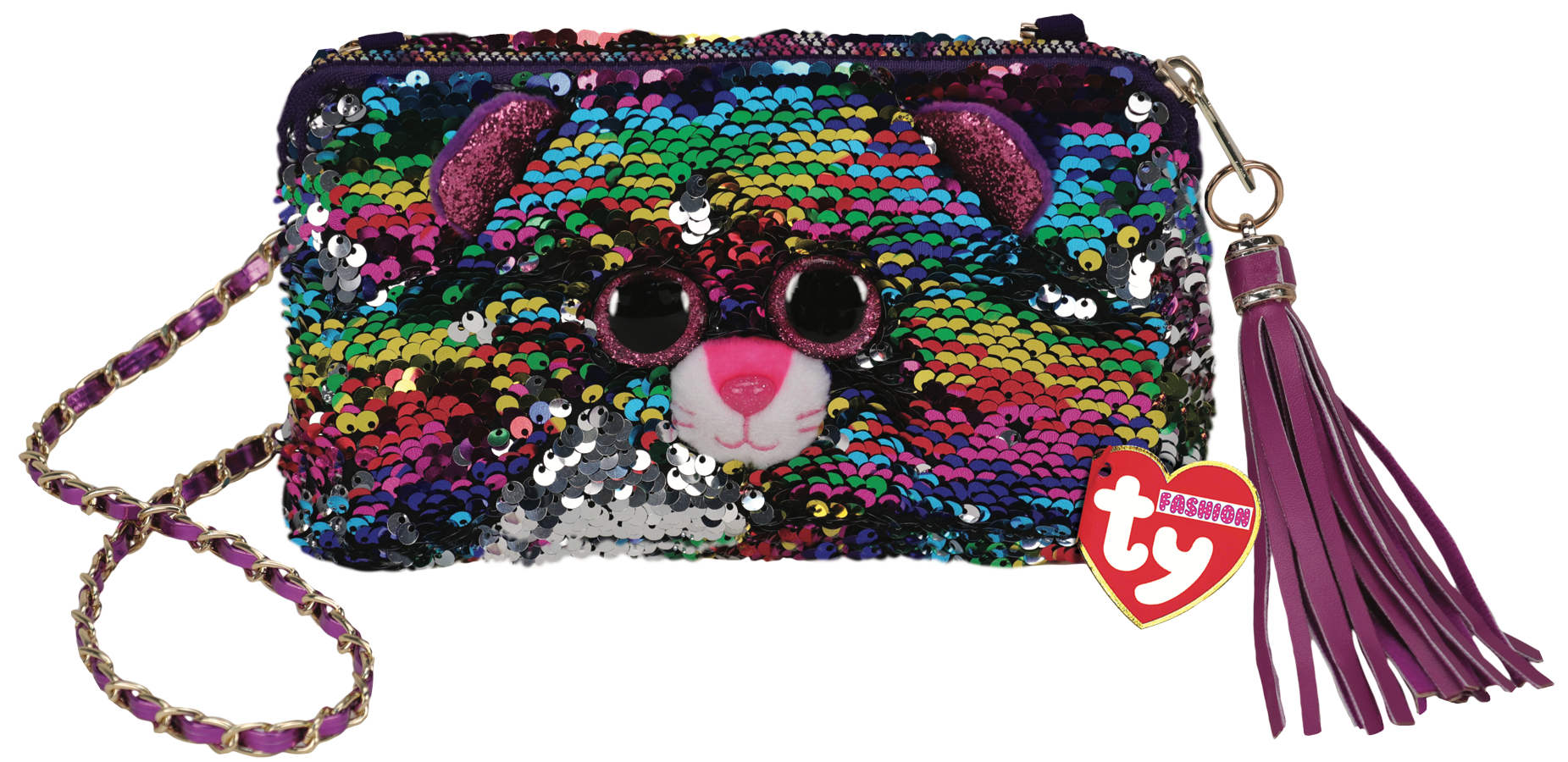 Ty Plush - Sequin Square Purse - Dotty the Leopard (TY95145)