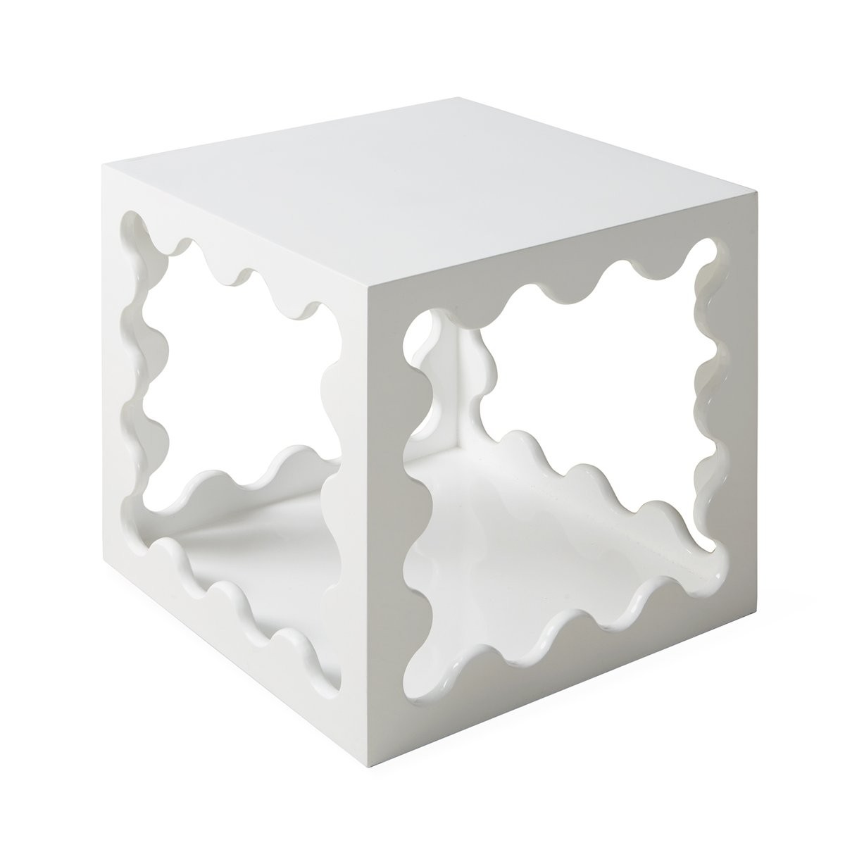 Jonathan Adler I Ripple Lacquer Cube I White