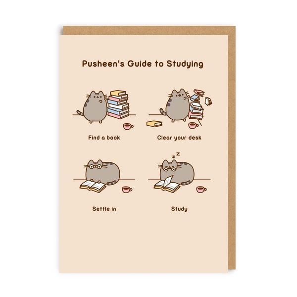 Pusheen's Guide To Studying Greeting Card