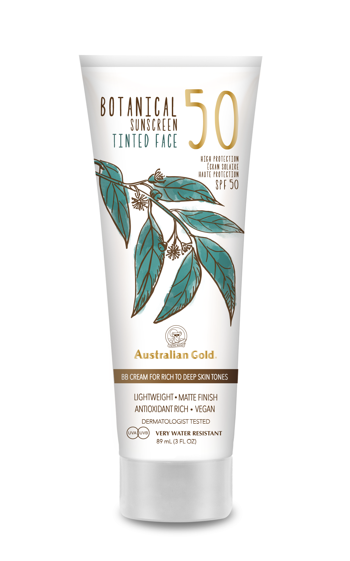 Australian Gold - Botanical Tinted Face Cream SPF 50 88 ml - Rich/Deep
