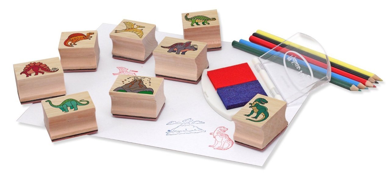 Melissa & Doug - Wooden Stamp Set - Dinosaurs (11633)