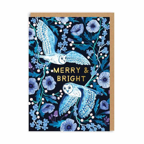 Owl Merry and Bright Christmas Card