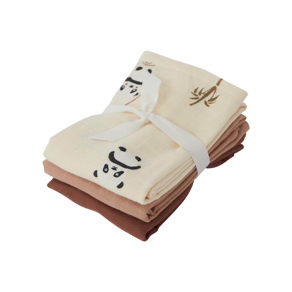 OYOY Mini - Organic Muslin Cloth Square, 3 pc - Panda