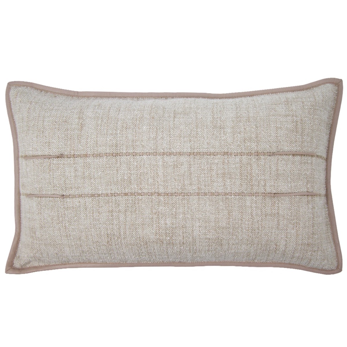 de Le Cuona | Hoxton Cushion With Leather Detail Flax