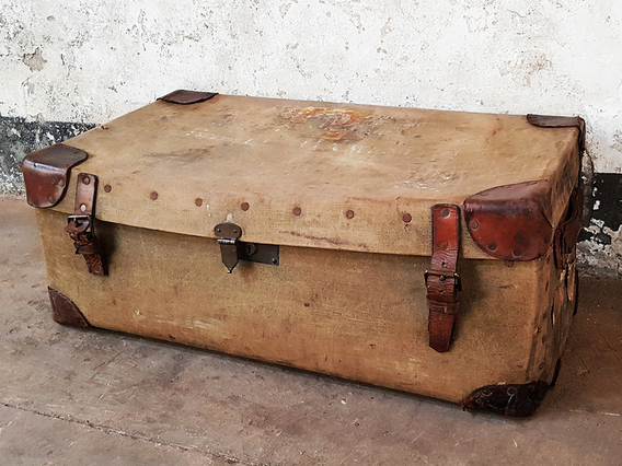 Old Travel Trunk Green