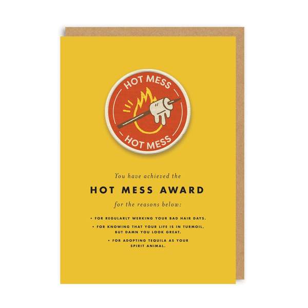Hot Mess Woven Patch Greeting Card