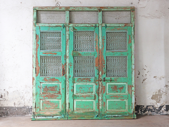 Large Antique Traditional Triple Door Panel Extra Large