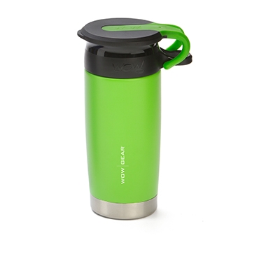 WOW - Double-Walled SS Bottle 400 ml - Green/Black