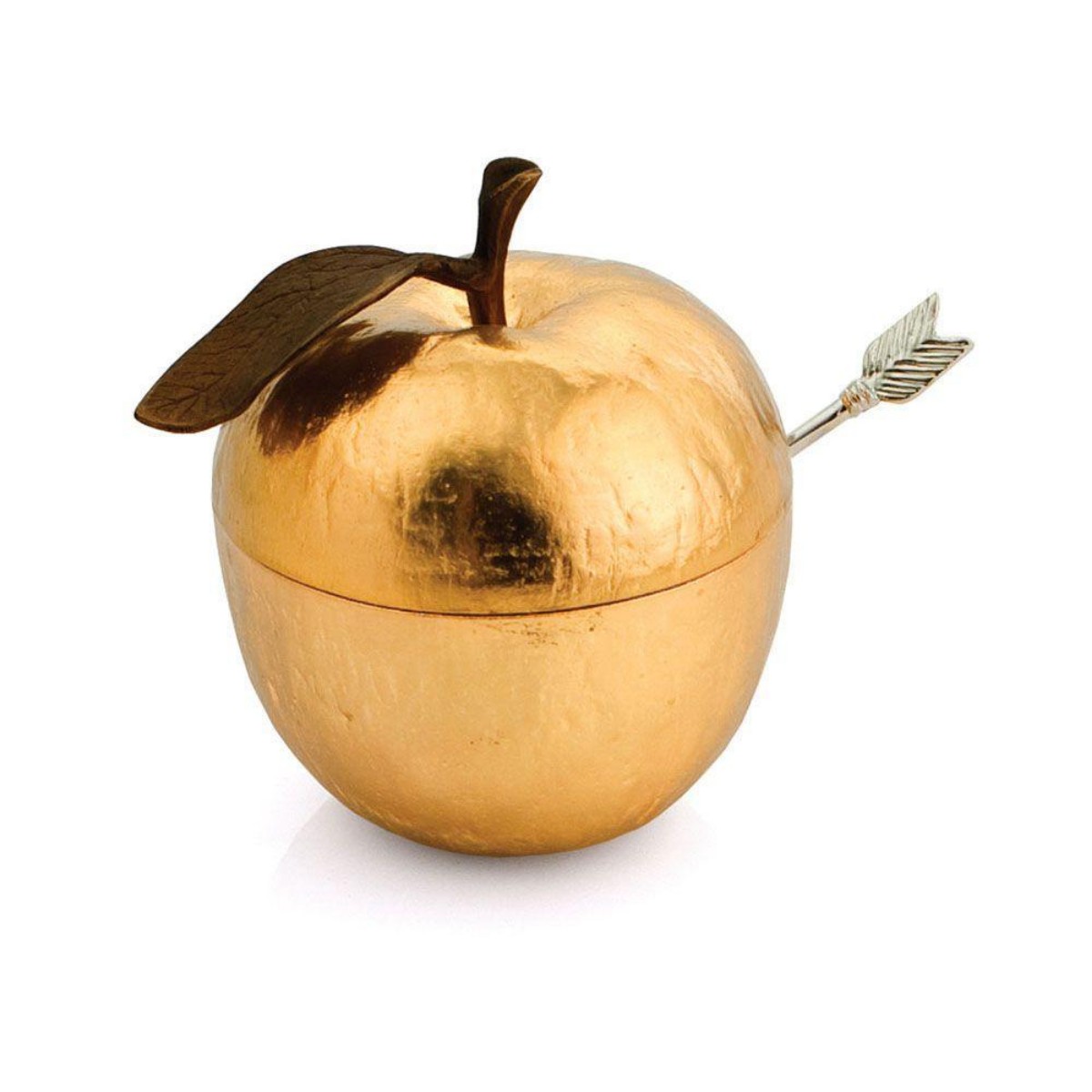 Michael Aram I Apple Honey Pot w/ Spoon I Goldtone
