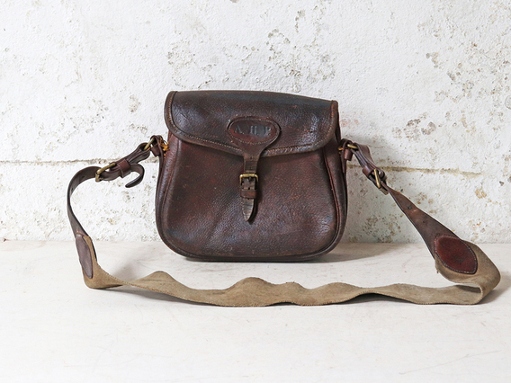 Vintage Leather Cartridge Saddle Bag Brown