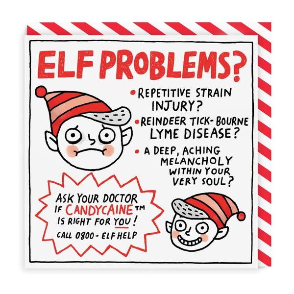 Elf Problems? Square Christmas Card