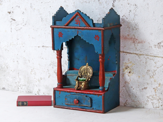 Painted Traditional Temple Display Blue