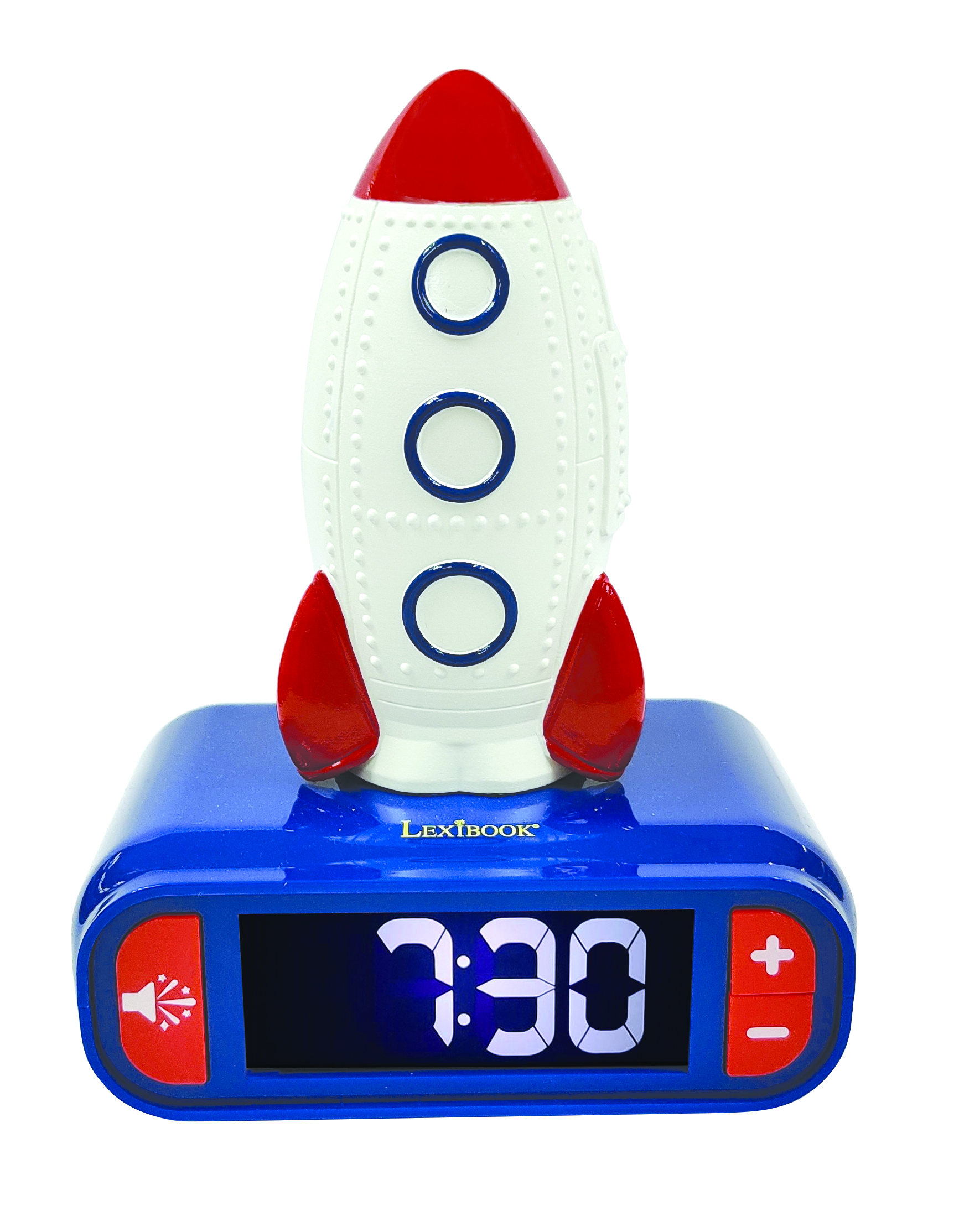 Lexibook - Alarm Clock with Rocket 3D design Night Light and sound effects (RL800SPC)