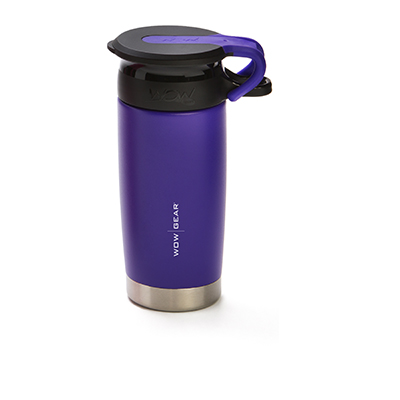 WOW - Double-Walled SS Bottle 400 ml - Purple/Black