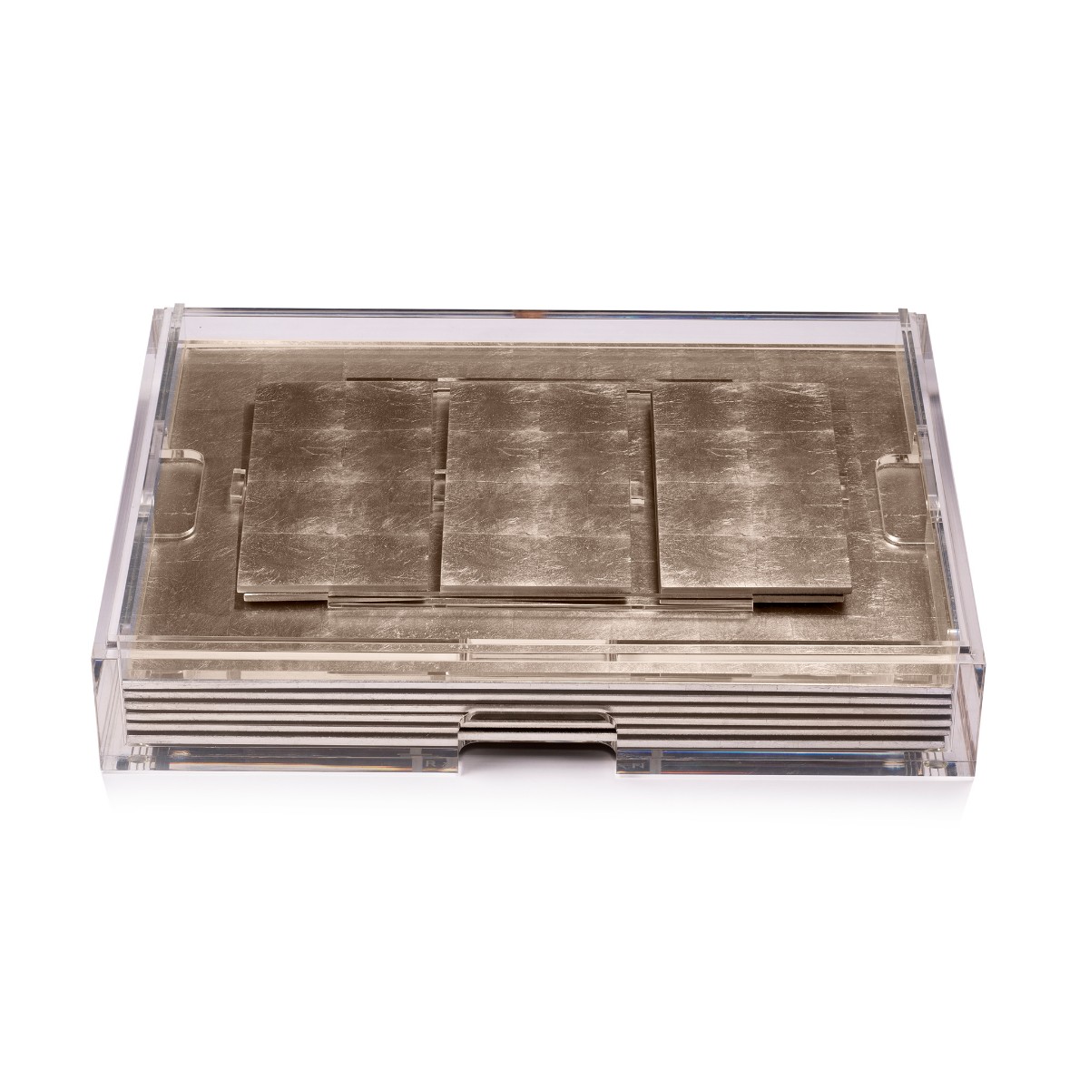 Posh Trading I Clear Grand Matbox I Silver Leaf Matte Champagne