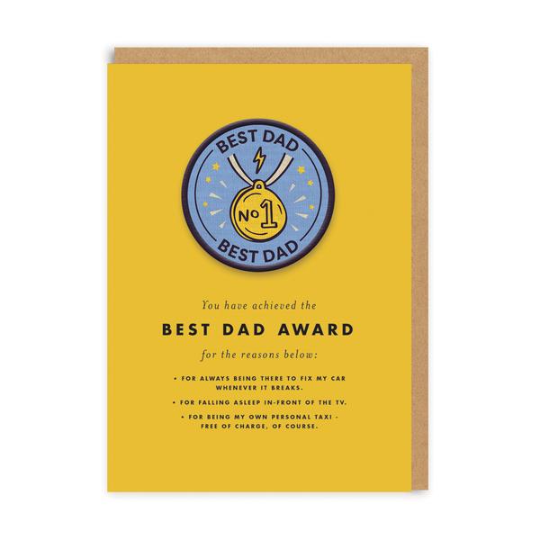 Best Dad Woven Patch Greeting Card